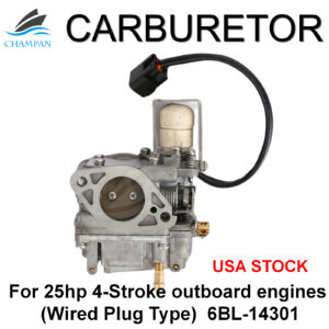 Carburetor for Yamaha 25HP F25&T25 4-Stroke Outboard Engines (Wired Plug Type)