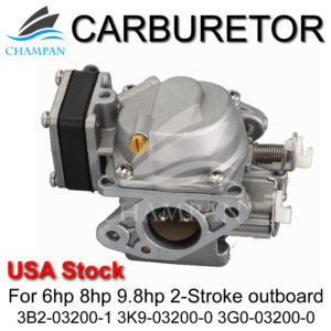 Carburetor for Tohatsu/Nissan 6HP 8HP 9.8HP 2-Stroke M8B, M9.8, and NS9.8 outboard engines